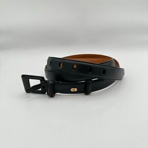 Lauren‎ Ralph Lauren Belt Mens XL Black Italian Leather Slim Adjustable Designer